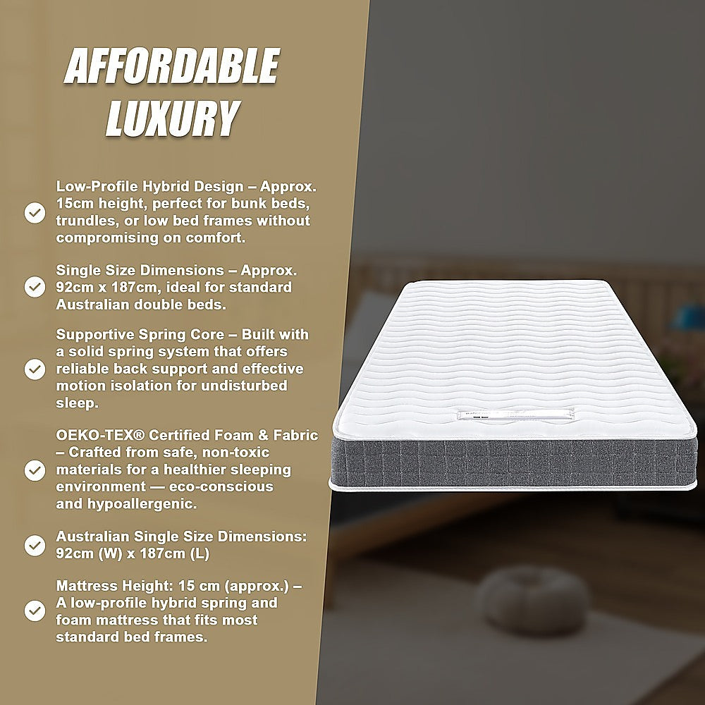 PALERMO Single Memory Foam Mattress - OEKO-TEX® & CertiPUR-US® Certified