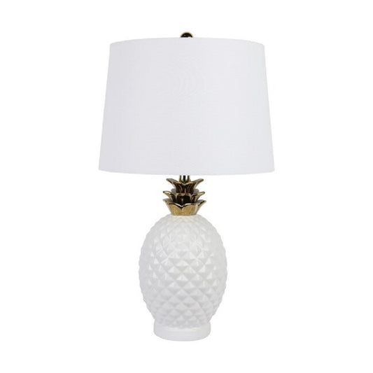 Pineapple Table Lamp White & Gold 68cm - Home & Garden > Artificial Plants > Artificial Flowers & Plants