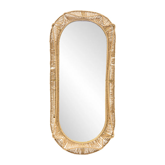 Hamptons Oval Weave Mirror 50x100cm