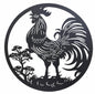 Round Rooster Metal Wall Art 98cm
