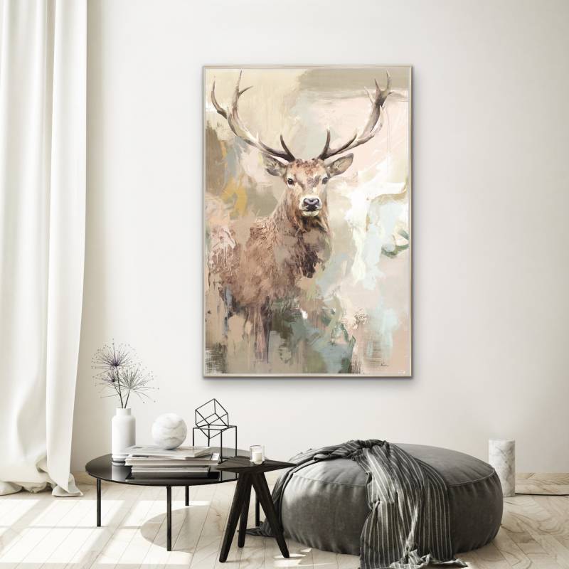 Hulio Deer Framed Canvas 80x120cm