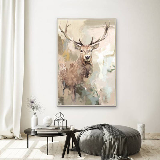 Hulio Deer Framed Canvas 80x120cm