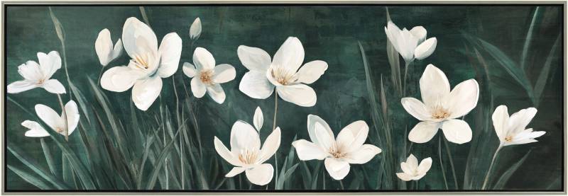 Blooming Flower Framed Artwork 150x50cm