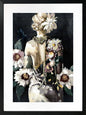 Flower Lady Artwork Framed W Glass Front 60x80cm