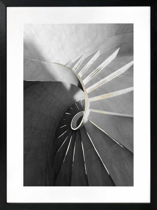 Stairway Artwork Framed W Glass Front 60x80cm