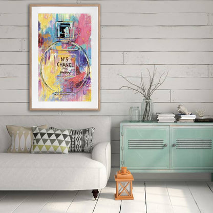 Luxury Perfume Artwork Framed W Glass Front 80x120cm