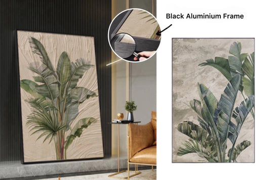 Set 2 Natural Green Leaf Wall Art Assort 100cm