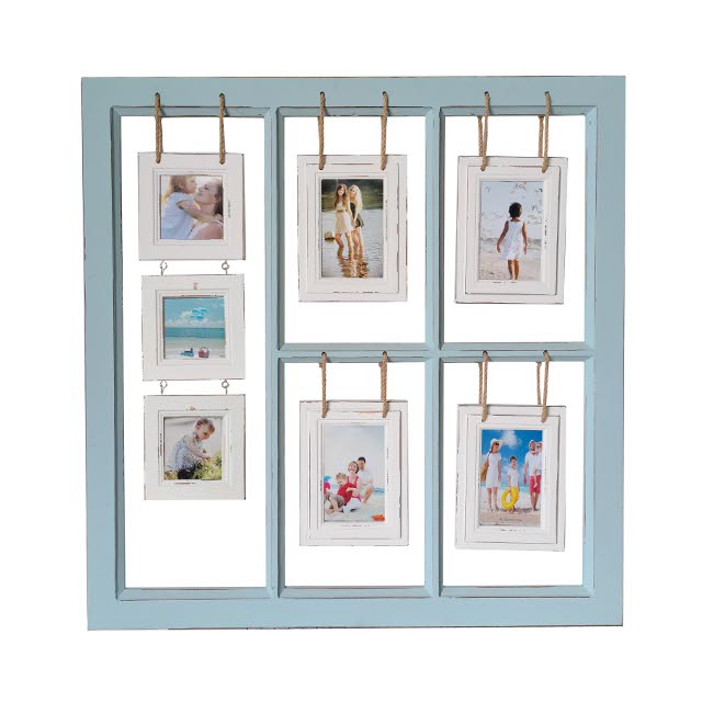 A Wooden 7 Collage Hanging Photo Frame 78cm