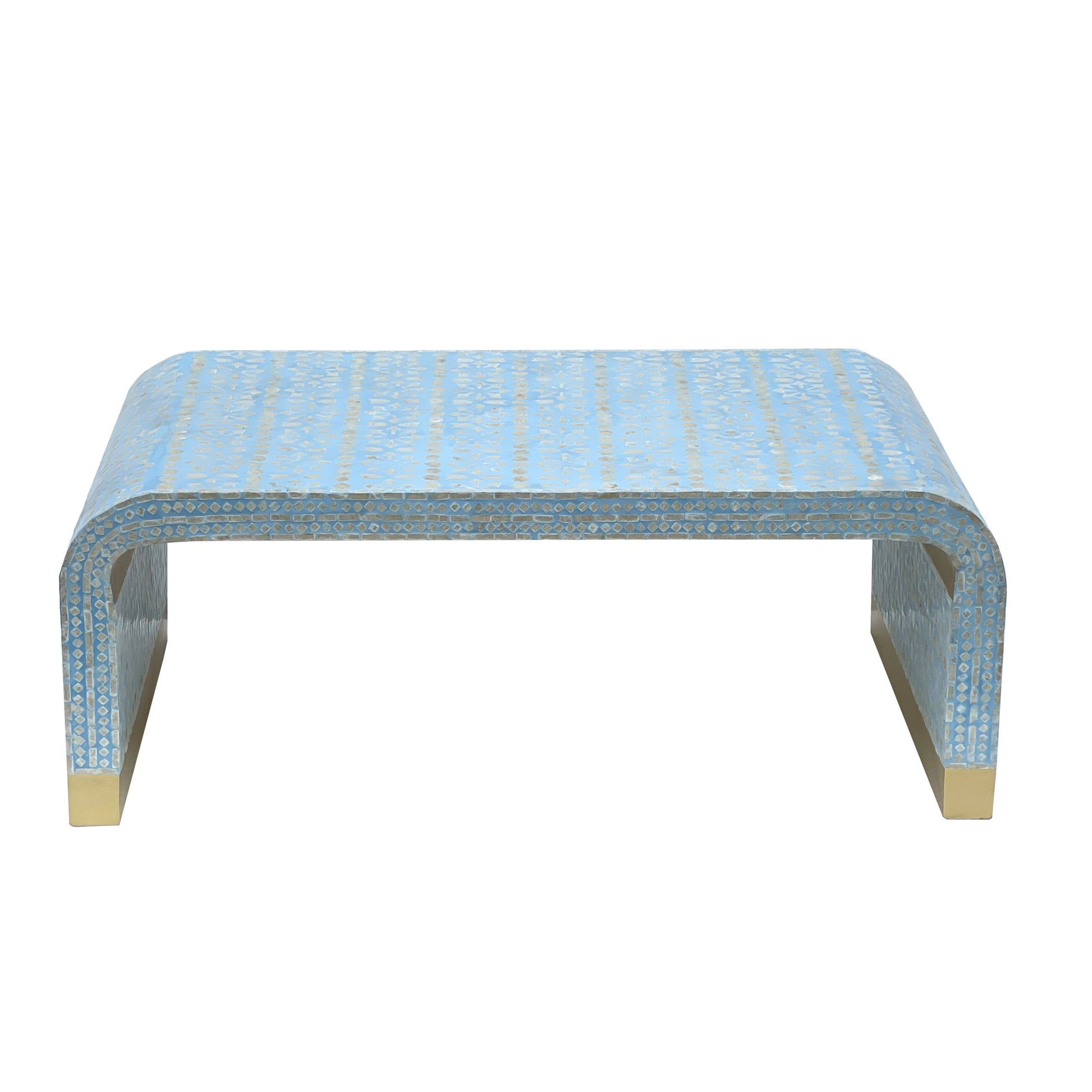 MOTHER OF PEARL MEDITERRANEAN BREEZE LOW PROFILE COFFEE TABLE Furniture > Living Room > Coffee Tables