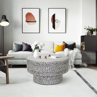 DIAMOND MOTHER OF PEARL COFFEE TABLE BLACK Furniture > Living Room > Coffee Tables
