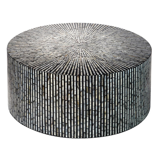 CORDELIA ROUND MOTHER OF PEARL COFFEE TABLE Furniture > Living Room > Coffee Tables