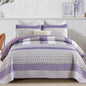Bohemian Purple and White Quilted Bedspread or Coverlet Set and matching pillowcases