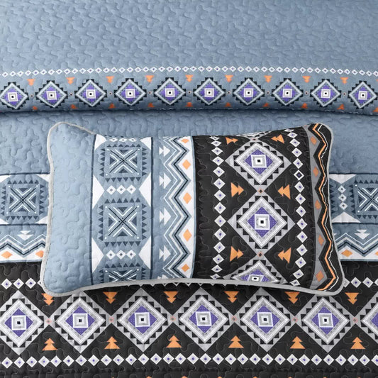 Ambient bloom sky black hour Comforter Set – Aesthetic 3-Piece Bedroom Mood