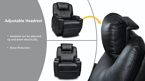 Recliner Lift Heat Massage Armchair Sofa Leather 2 Motor Chair Black Furniture > Sofas > Sofas & Sofa Beds