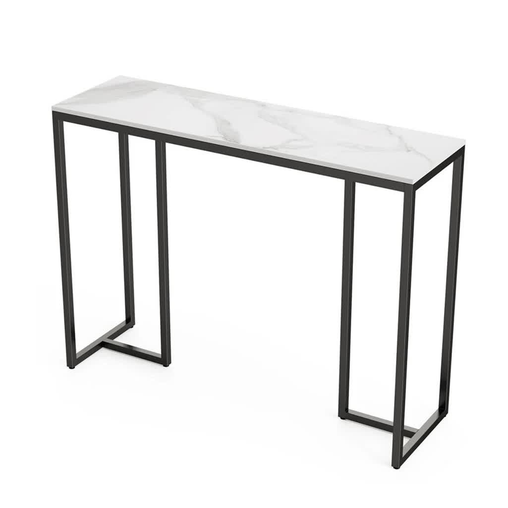 Modern Heavy Real Stone Console Table Hallway Entryway Table Metal Narrow Desk