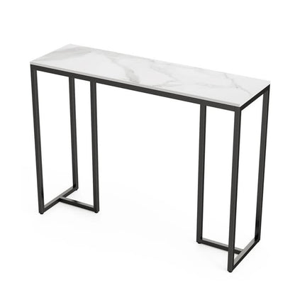 Modern Heavy Real Stone Console Table Hallway Entryway Table Metal Narrow Desk