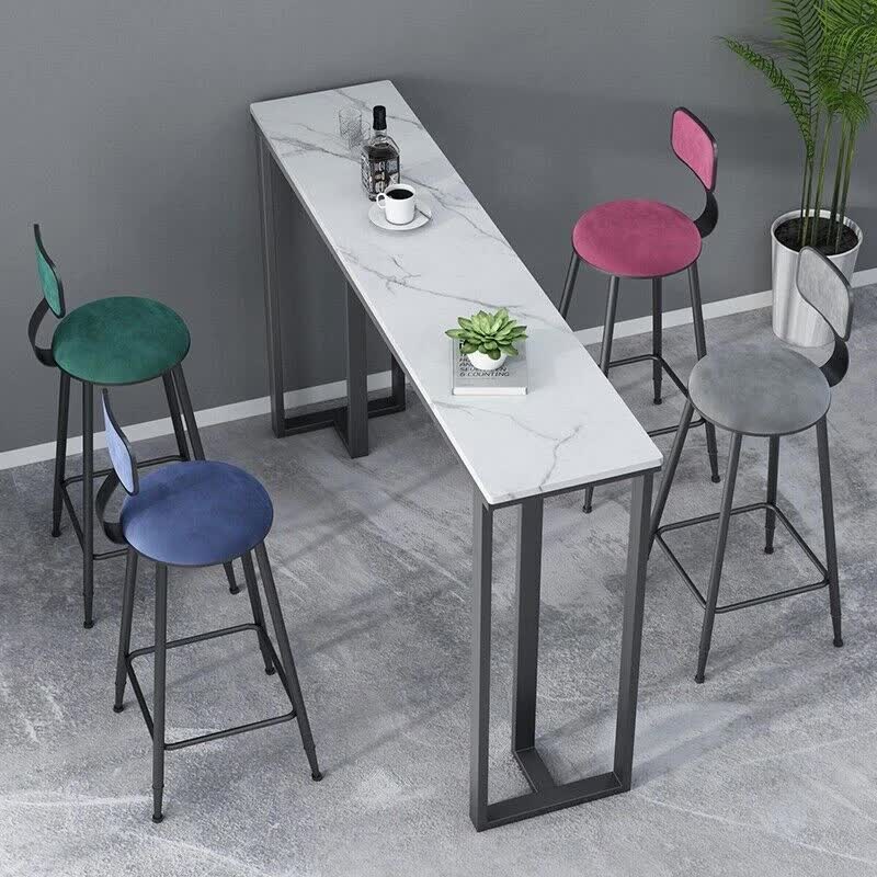 Modern Heavy Real Stone Console Table Hallway Entryway Table Metal Narrow Desk