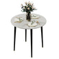 High-End Marble Round Kitchen Dining Table Sintered Stone Restaurant Table 80 x 80 cm