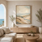 Coastal Drift Floating Frame Canvas Wall Art - Portrait - 60W x 80H cm - Natural Birch