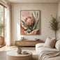Protea Hush Floating Frame Canvas Wall Art - Portrait - 60W x 120H cm - Natural Birch