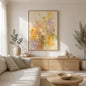 Wildflower Veil Floating Frame Canvas Wall Art - Portrait - 60W x 80H cm - Natural Birch