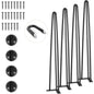 Hairpin Table Legs 28 Inch Set of 4, Heavy Duty 3-Rod Steel Desk Legs with 900 lbs Load Capacity, Carbon Steel Furniture Legs with Rubber Floor Protectors for Desk, Bench, Dining Table, Black