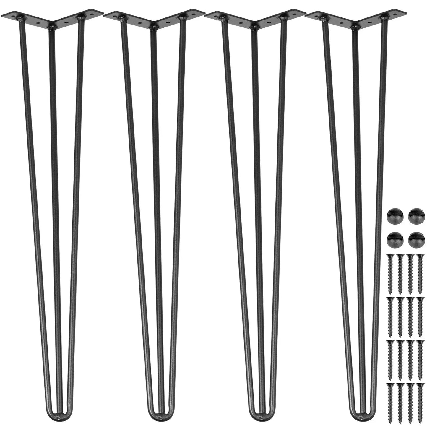Hairpin Table Legs 28 inch Black Set of 4 Desk Legs Each 220lbs Capacity Hairpin Desk Legs 3 Rods for Bench Desk Dining