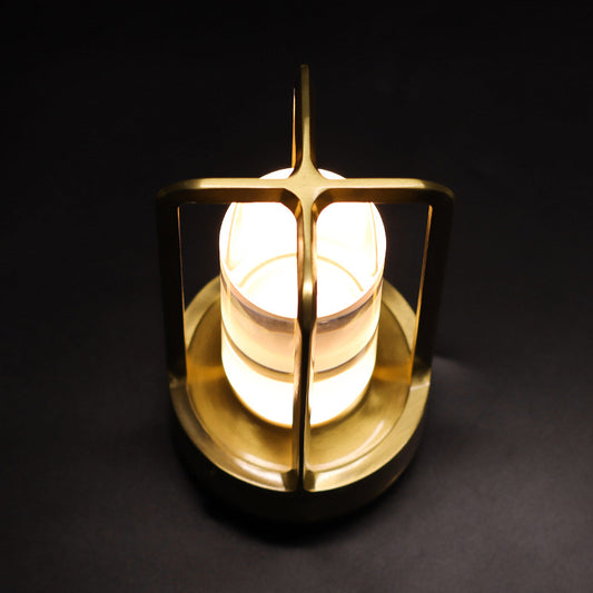 Gold Rechargeable Table Lamp - Touch Dimming 3-Color LED Light for Bedroom and Office - Home & Garden > Lighting >