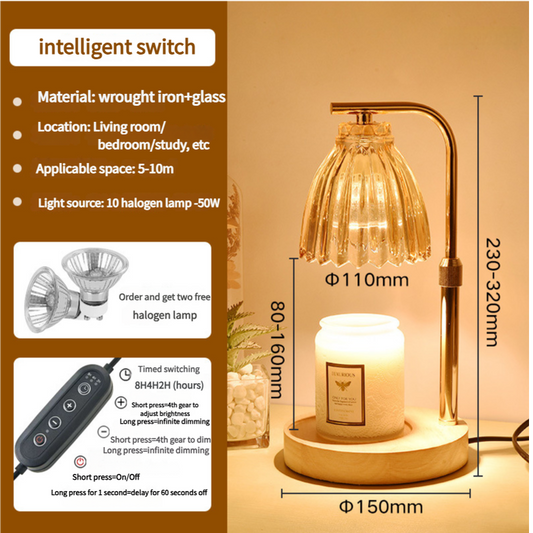 Elegant Gold Candle Warmer Lamp with Timer and Dimming - Scented Candle Melter for Home Decor - Home & Garden >