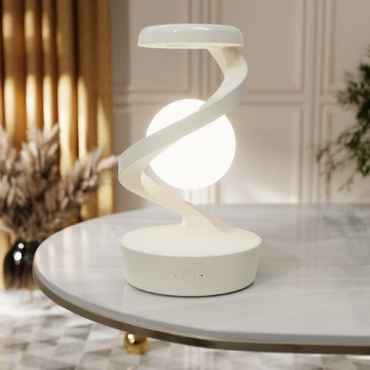 White Modern Levitating LED Desk Lamp - Spiral Design Atmosphere Light - Home & Garden > Lighting > Table Lamps