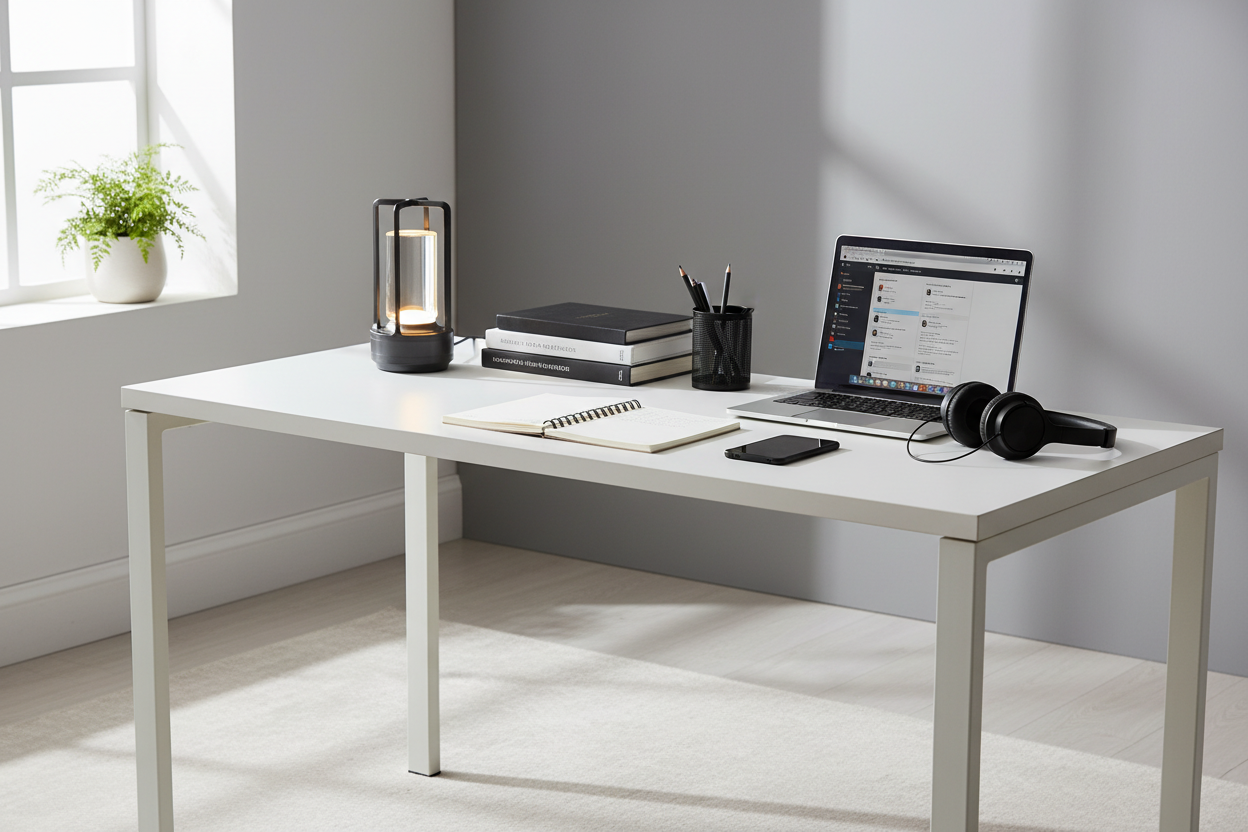 Cross-Shaped LED Table Lamp - Black Touch Button with USB Charging