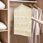 4 Pack Beige Hanging Closet Organizer, Portable 16 Pockets Behind the Door Storage Bag for Underwear, Socks & Small Accessories