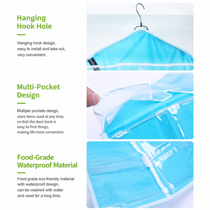 4 Pack Beige Hanging Closet Organizer, Portable 16 Pockets Behind the Door Storage Bag for Underwear, Socks & Small Accessories