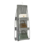 Grey 6-compartment Hanging Handbag Organizer - Double-Sided Non-Woven PVC Storage Bag with Transparent Pockets - Space-Saving Wardrobe Closet Hanger for Purses and Accessories
