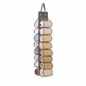 Grey 16-compartment Hanging Clothes Organiser - Double Sided Transparent Wardrobe Storage Bag with Metal Hooks - Space Saving Closet Hanger for Yoga Pants, Leggings, Scarves and Accessories