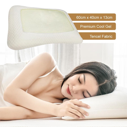 Premium Cool Gel Neck Relief Memory Foam Pillow - Home & Garden > Bedding > Pillows