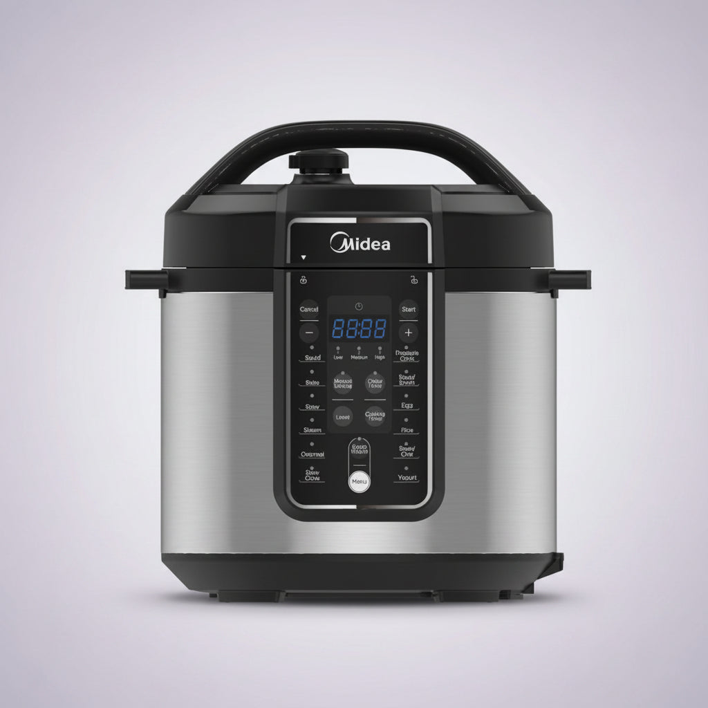Midea pressure cooker on a white background