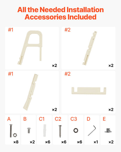 VEVOR 5-Step Inclined Robust Pool Ladder of 2 Handrails for 1219.2-1371.6mm Pool