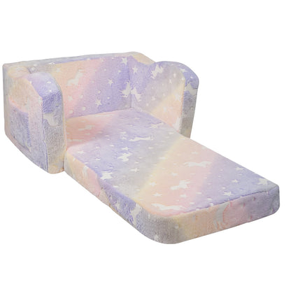 VEVOR Foldable Baby Chair 2-in-1 Baby Lounger Couch Glow in Dark Kids Sofa
