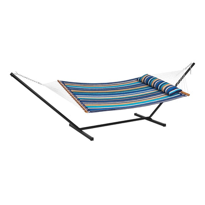 VEVOR Double Quilted Fabric Hammock Two Person Hammock with Stand 480lb Capacity