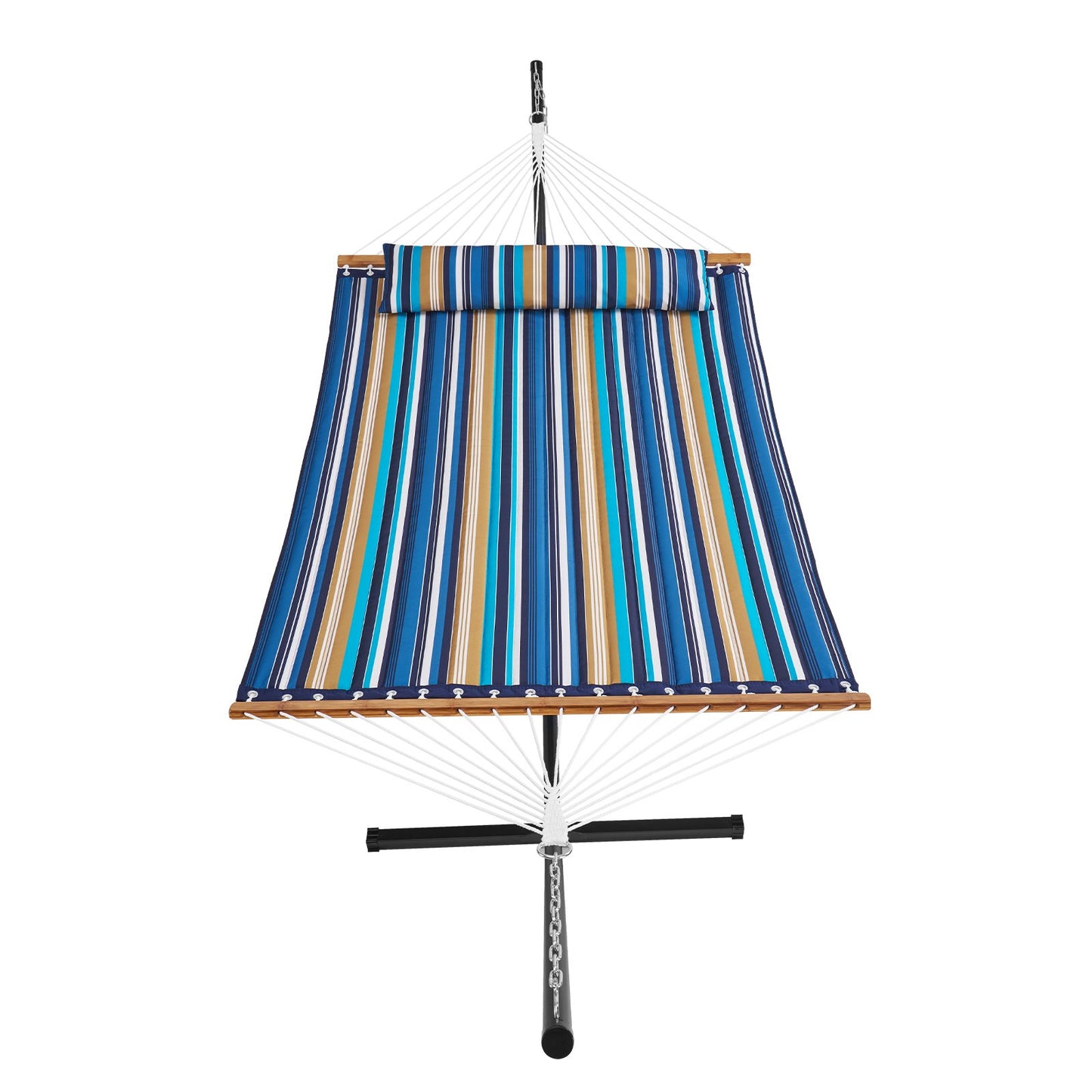 VEVOR Double Quilted Fabric Hammock Two Person Hammock with Stand 480lb Capacity