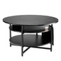 VEVOR Lift Top Coffee Table 35.3’’ Round Coffee Table for Living Room Black - Furniture > Outdoor > Outdoor Dining Sets