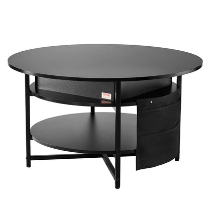 VEVOR Lift Top Coffee Table 35.3’’ Round Coffee Table for Living Room Black - Furniture > Outdoor > Outdoor Dining Sets