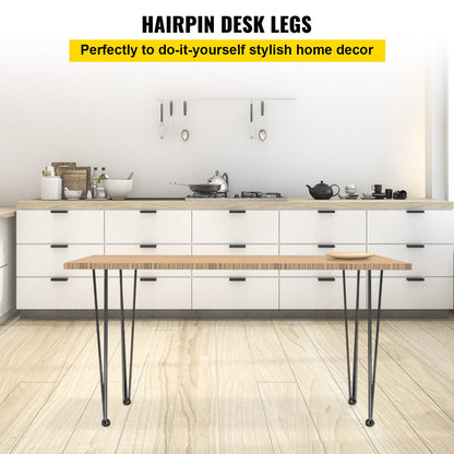 Hairpin Table Legs 30 inch Black Set of 4 Desk Legs Each 220lbs Capacity Hairpin Desk Legs 3 Rods for Bench Desk Dining End Table Chairs Carbon Steel DIY Table Legs Heavy Duty Furniture Legs