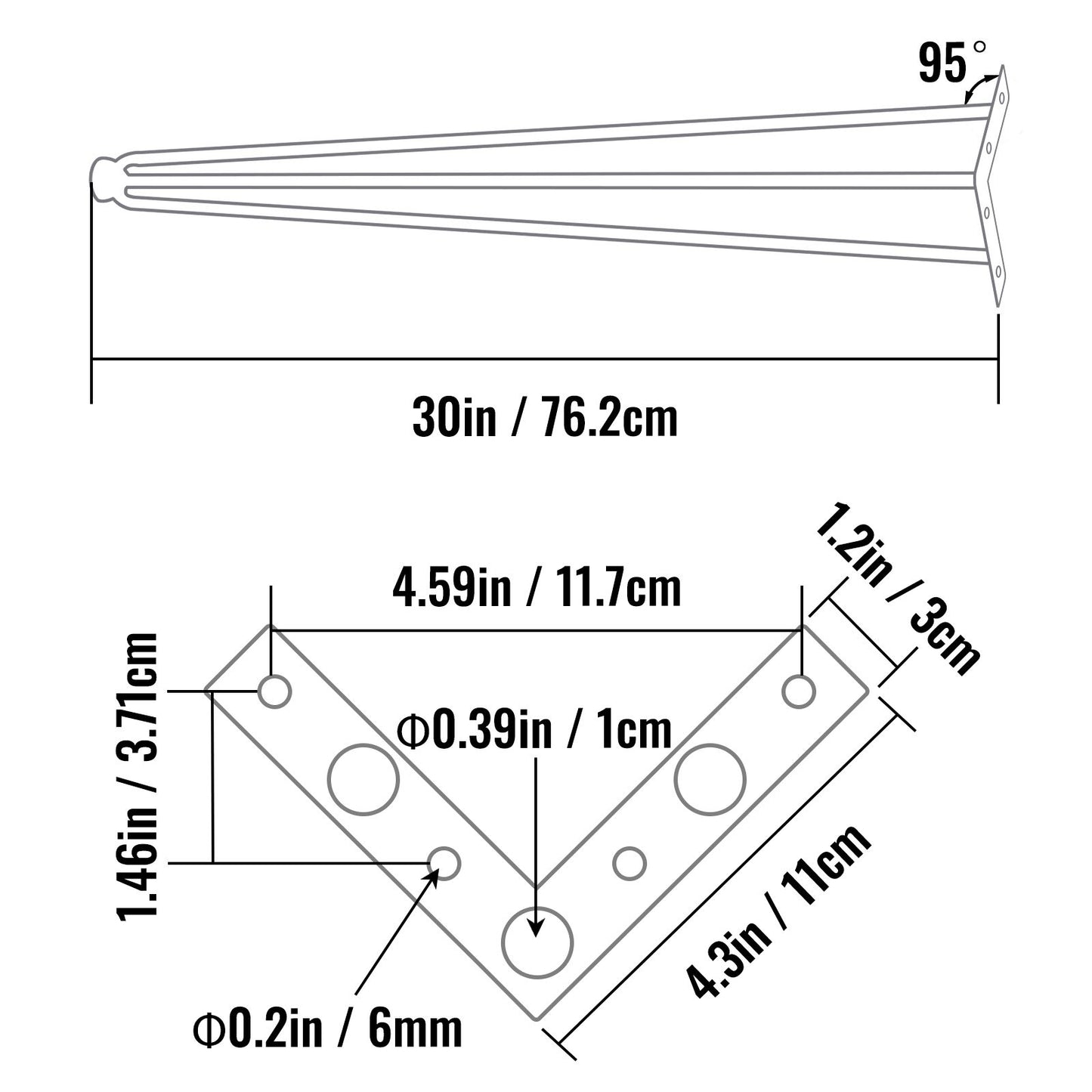 Hairpin Table Legs 30 inch Black Set of 4 Desk Legs Each 220lbs Capacity Hairpin Desk Legs 3 Rods for Bench Desk Dining End Table Chairs Carbon Steel DIY Table Legs Heavy Duty Furniture Legs