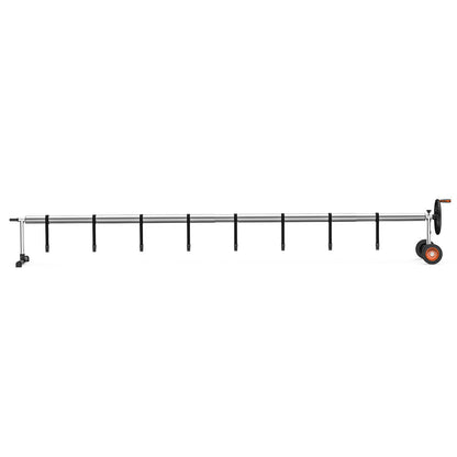 VEVOR Pool Cover Reel, Aluminum Solar Cover Reel 14 ft, Inground Swimming Pool Cover Reel Set with Rubber Wheels and Sandbags, Fits for 3-14 ft Width Swimming Pools