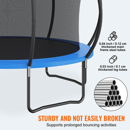 VEVOR 3.66m Trampoline, 181 kg Trampoline with Enclosure Net, Ladder, and Curved Pole, Heavy Duty Trampoline with Jumping Mat and Spring Cover Padding, Outdoor Recreational Trampolines for Kids Adults