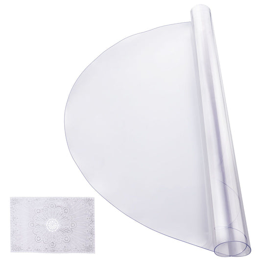 Clear plastic sheet with a cylindrical object on a white background