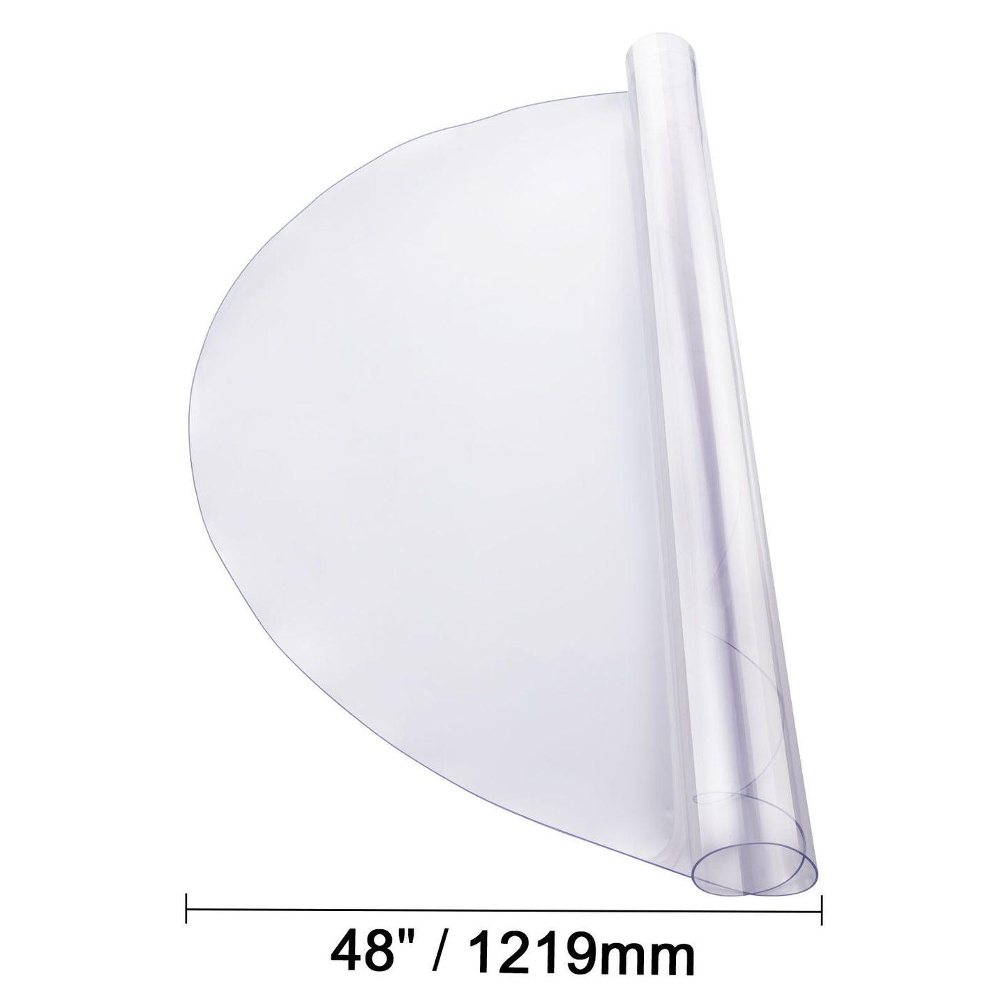 Plastic Table Cover, 48 x 48 Inch 2.0 mm Thick Clear Table Protector, Round PVC Desk Mat, Waterproof & Easy Cleaning Desk Pad Tablecloth, for Office Dresser Dining Room Table Night Stand
