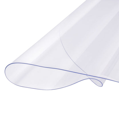 Plastic Table Cover, 48 x 48 Inch 2.0 mm Thick Clear Table Protector, Round PVC Desk Mat, Waterproof & Easy Cleaning Desk Pad Tablecloth, for Office Dresser Dining Room Table Night Stand